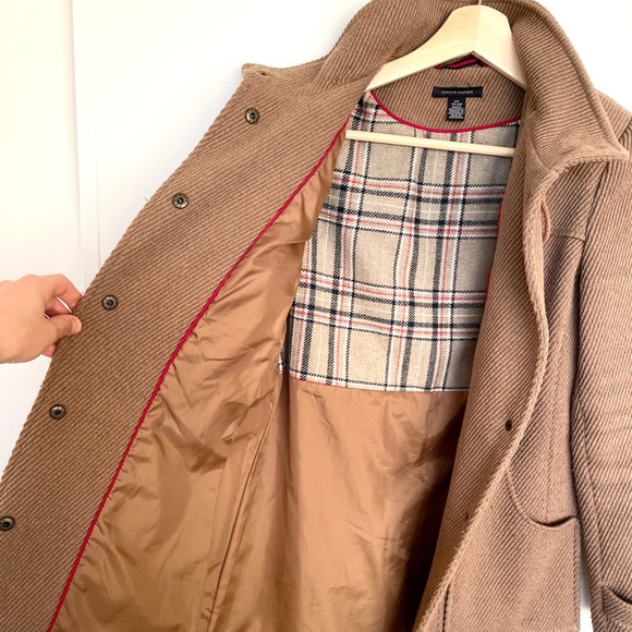 Tommy Hilfiger Women’s Camel Bottom Down Pea Coat - Picture 6 of 8